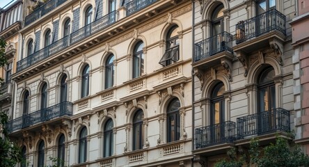Historic residential facades highlighting European charm and upscale city living