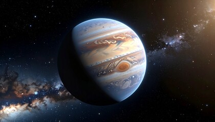 Mars planet in deep space with stars and nebula