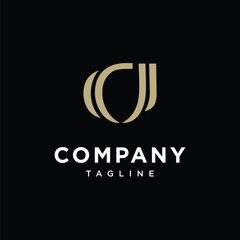 Letter C J Monogram Logo Icon Vector