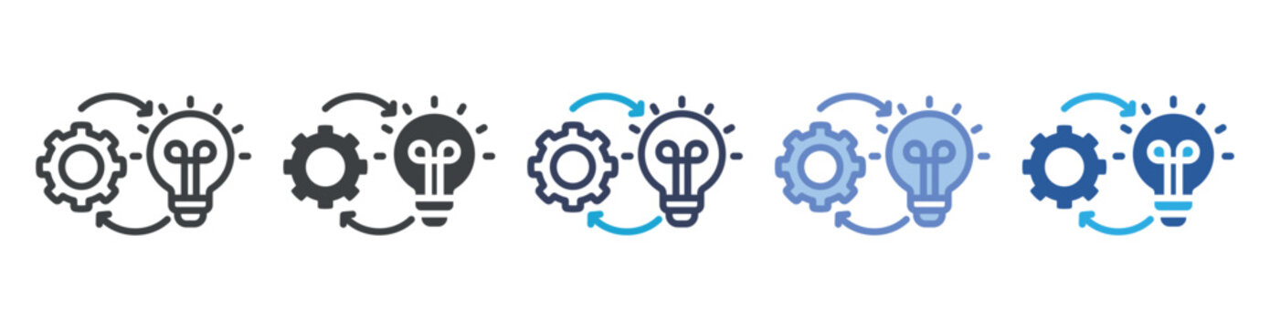 Implementation icon set multiple style collection