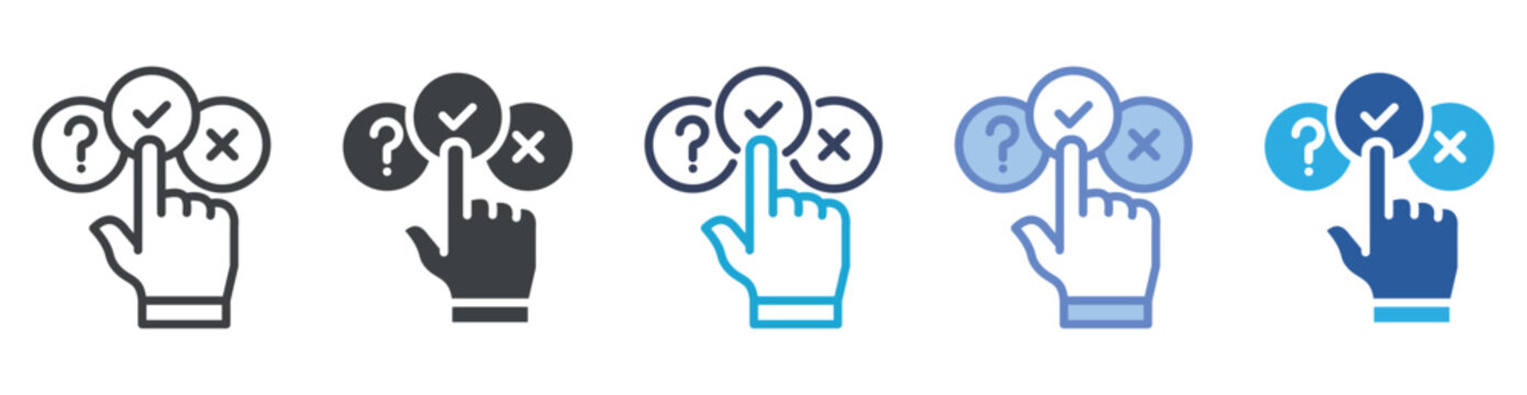 Decision Making icon set multiple style collection