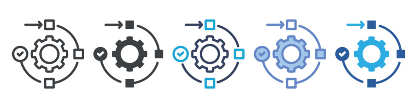 Procedure icon set multiple style collection