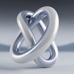 Abstract Metallic Infinity Symbol Sculpture with Smooth Curves.