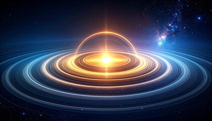 Glowing cosmic ring vortex in deep space