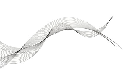 Abstract gray wave lines and curves on a white background.