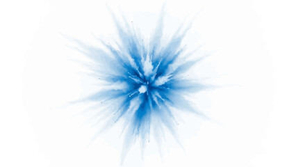 Abstract blue explosion with radial energy on a white background.