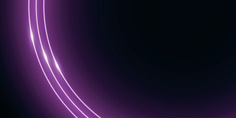 Obraz premium Futuristic abstract background with glowing purple circular lines. Modern neon curved line design. Glowing light lines. Vector illustration vol. 2