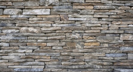 Gray and tan stone wall texture background with natural rock highlights and copy space
