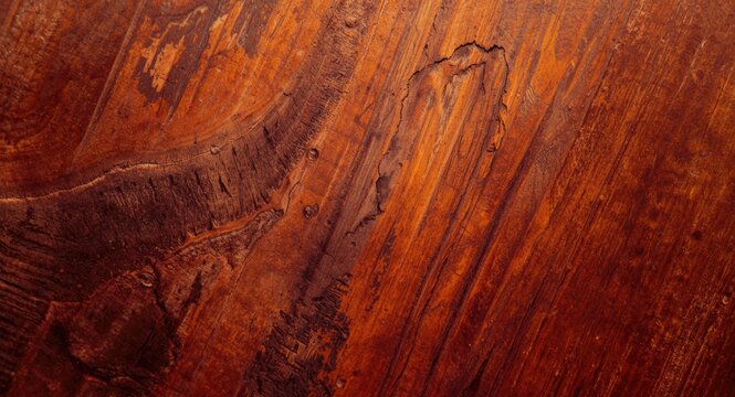 Fine acacia koa wood grain surface in muted light with copy space for text