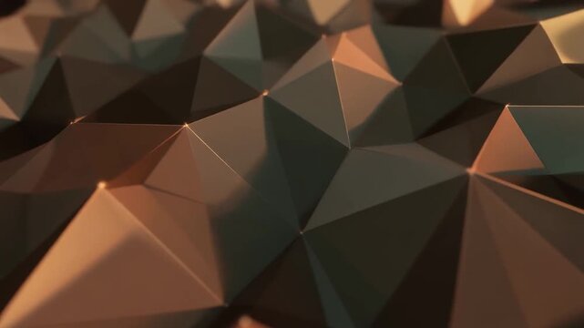 Abstract loop polygonal surfaces rotating layered parallax motion ambient shadows futuristic cinematic surreal ethereal ambience cascading softly glowing abstract unique style