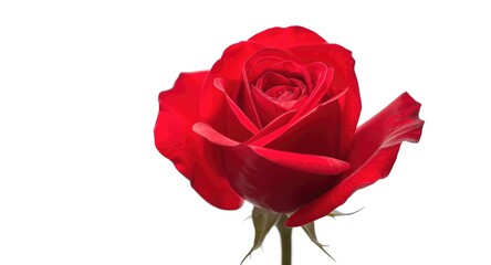 Fototapeta premium Close up view of a fresh rose blossom against a pure white background