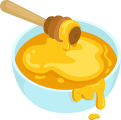 Honey Dipper in Bowl of Honey