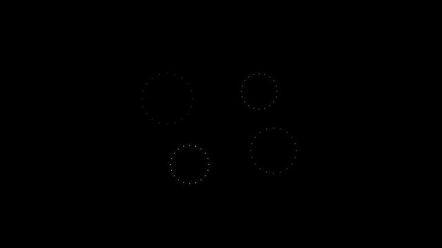 White twinkling star shine animation, magical glitter sparkle burst with flat vector doodle stars, blinking light motion graphics overlay for celebration videos on black screen. 4k