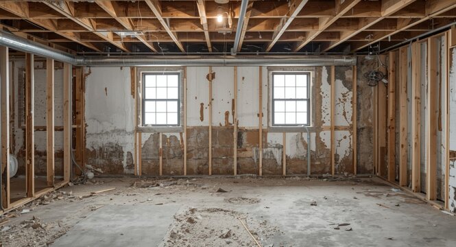 Basement evaluation for structural damage including moisture and decay with text area