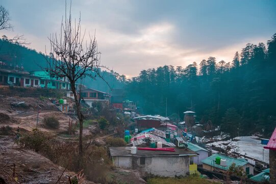 Jageshwar Dhaam Temple after Snowfall Timelapse 4K