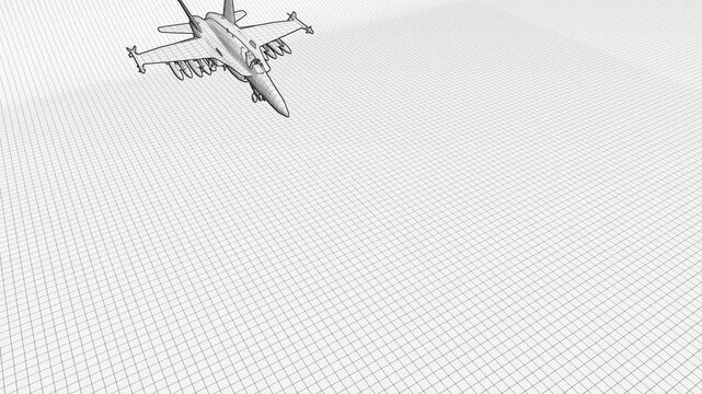 Abstract vector illustration of an fighter jet featuring a gray line art design for education, project, or advertisement needed