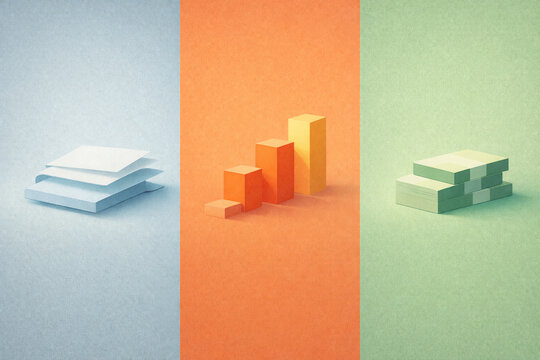 Bond Equity and Cash Asset Allocation Concept