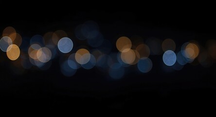 Dazzling bokeh patterns over a deep dark background