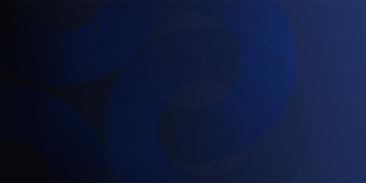 Futuristic Dark Blue Background with Dynamic Circular Wave Lines and Gradient