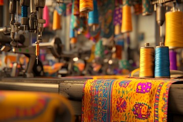 Fabric in tailor's workshop
