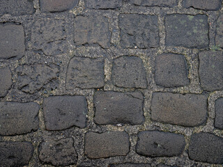 Obraz premium Damp Rustic Cobble Pathway Stone Ground Background