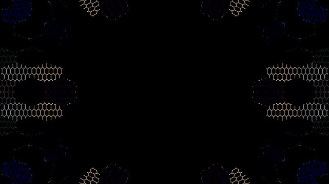 Abstract background moving stripes and flashing with shining light dots. Animation with circles	
