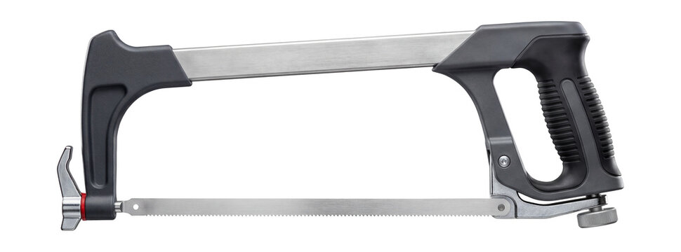 Professional-grade hacksaw with a quick-release blade mechanism and a 24 TPI blade.