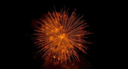 Obraz premium Bold firecracker detonation with smoky burst expanding on intense black setting