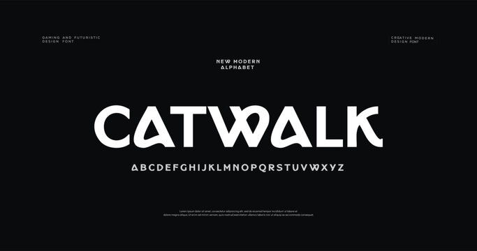 Catwalk, Abstract digital modern alphabet fonts. Typography technology electronic dance music future creative font. vector illustraion