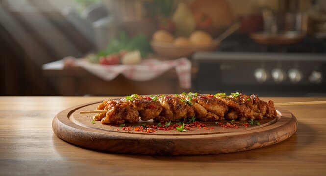 Handmade Pashtun minced kebab featuring a blend of chicken and mutton