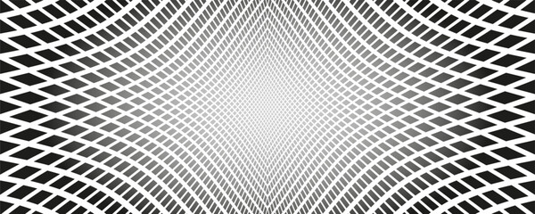 Symmetrical Lines Pattern with 3D Illusion Effect. Abstract Textured Background.