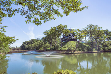 新潟　朝の高田城址公園