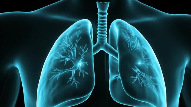 Human lungs anatomy illustration