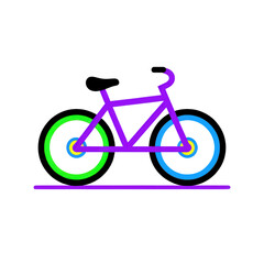 Fototapeta premium Bicycle Icon Purple Green Blue Wheels