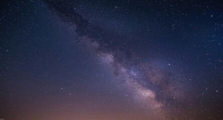 Fototapeta premium Detailed long exposure sky photo displaying Milky Way with star clusters and dusty space ambiance