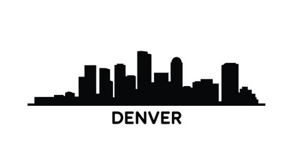Obraz premium A striking black silhouette of the denver skyline with the city s name