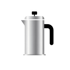 Obraz premium Silver Coffee Pot Icon For Apps And Interfaces