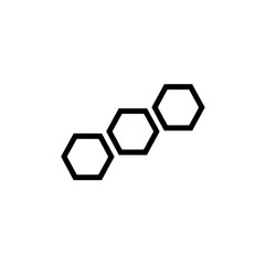 Fototapeta premium Three Hexagons Connected Linearly Vector Icon