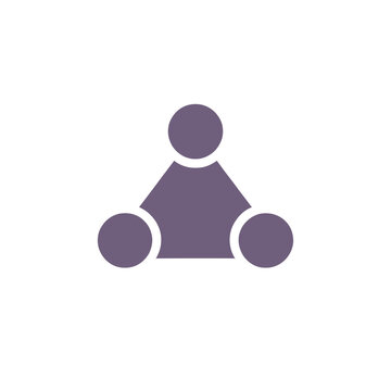 Three Circle Icon With Central Triangle Shape
