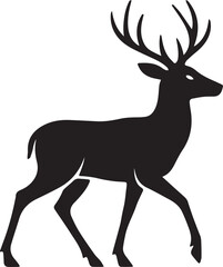 Obraz premium Deer Black Silhouette Vector Illustration