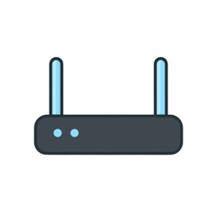 Obraz premium Wireless Router Device UI Icon For Network Connectivity