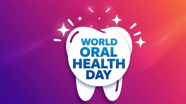World oral health day tooth logo on gradient background