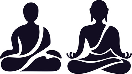 Vesak Buddha Day Silhouette Illustration