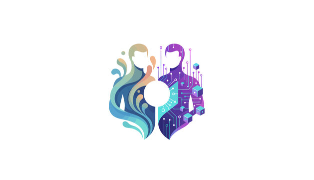 A visually striking illustration symbolizing the harmonious convergence of human creativity and advanced AI