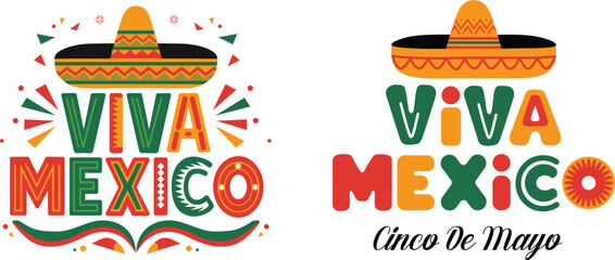 Cinco de Mayo Celebration Illustration with Mexican Symbols and Festive Elements