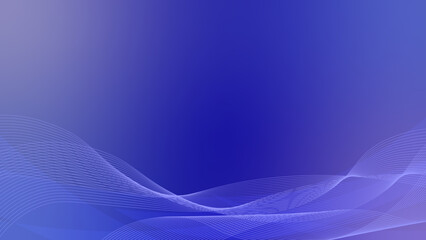 落ち着いた青のグラデーションのウェーブ背景 ビジネス向けフレーム 16:9