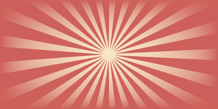 Circus background and spiral retro rays vector pattern. Vintage poster of red white sun or star burst radial lines with grunge texture, circus, carnival, summer fair or chapiteau backdrop,eps.10