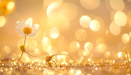 Daisy in Dreamy Golden Light Elegant and Serene Floral Image for Wellness and Nature Concepts.