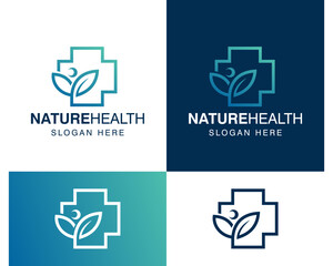 nature health care medical logo design vector illustration