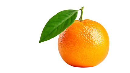 Fresh orange with green leaf isolated on isolated background